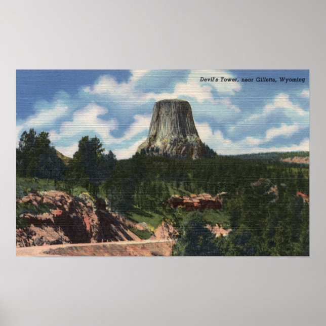 Poster Teton National Park, WY - Torre do Diabo perto (Frente)