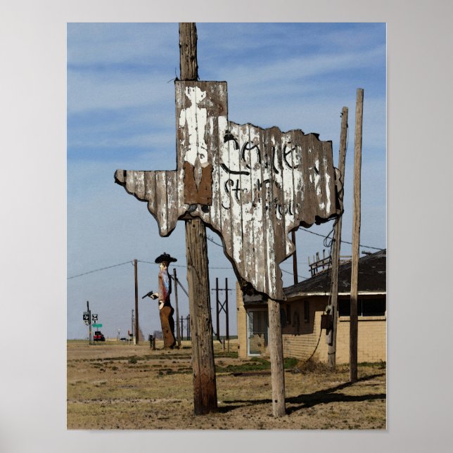 Pôster Tex e Texas Sign (Frente)