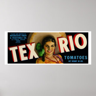 Poster Tex Rio (Vintage Tomates label)