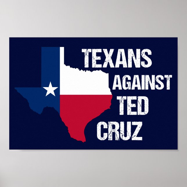 Poster Texanos contra Ted Cruz Texas Democrat (Frente)