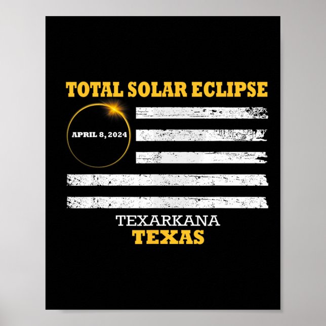 Poster Texarkana 2024 Eclipse Solar 2024 040824 Eclipse (Frente)