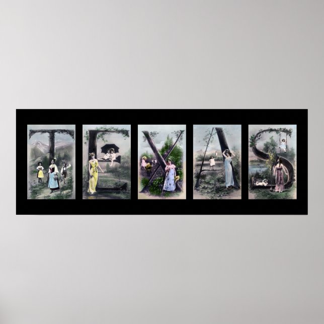 Pôster TEXAS Alphabet - Letra Name Art (Frente)