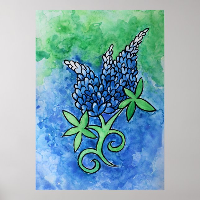 Poster Texas Bluebonnets (Frente)