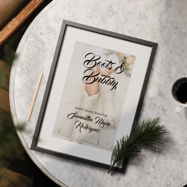 Poster Texas Bride no Chá de panela Rhinestone Boots (Criador carregado)