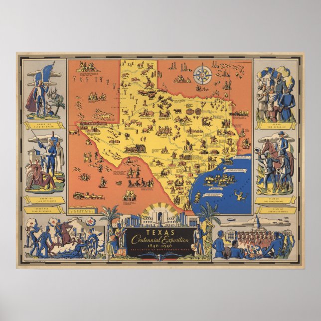 Poster Texas Centennial Exposition (Frente)