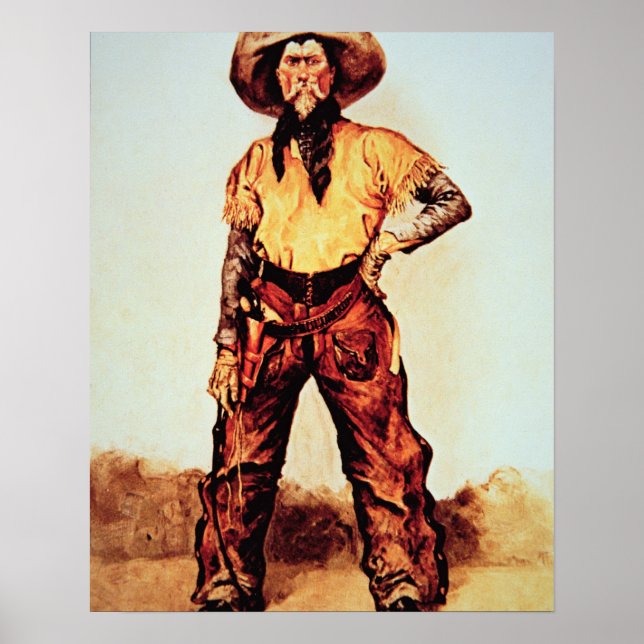 Pôster Texas Cowboy, c.1890 (petróleo na canvas) (Frente)