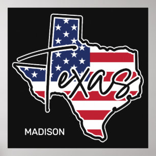 Poster Texas de nome personalizado