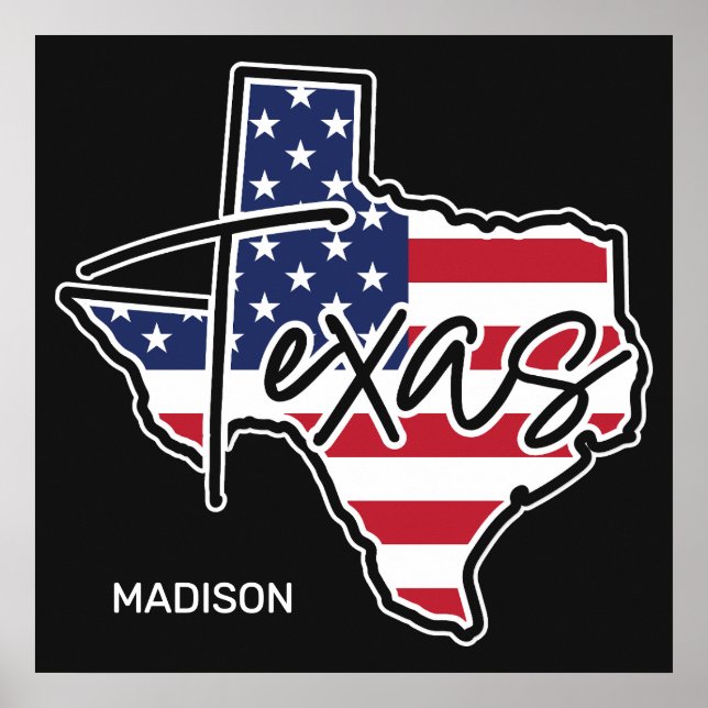 Poster Texas de nome personalizado (Frente)