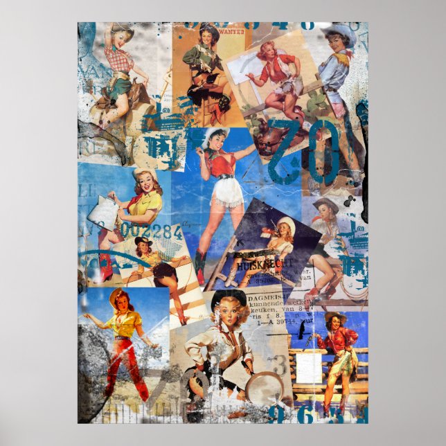 Poster Texas Eclectic: Coleção Vintage Cowgirl No. 1 (Frente)