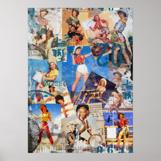 Poster Texas Eclectic: Coleção Vintage Cowgirl No. 1