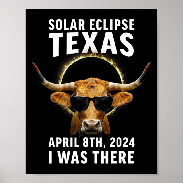 Poster Texas Eclipse S 8 De Abril De 2024 Eu Estava Lá No (Frente)