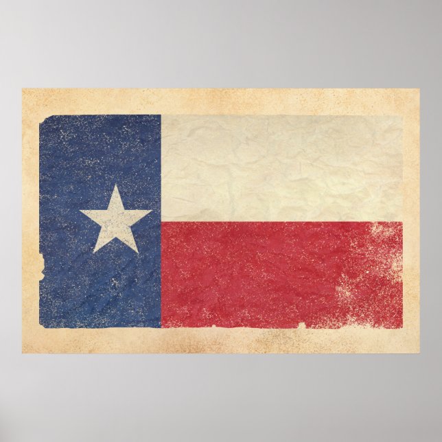 Poster Texas Flag Aged (Frente)
