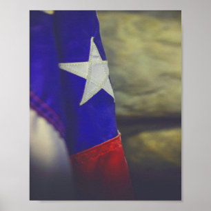 Poster Texas Flag Rustic Lone Star State EUA