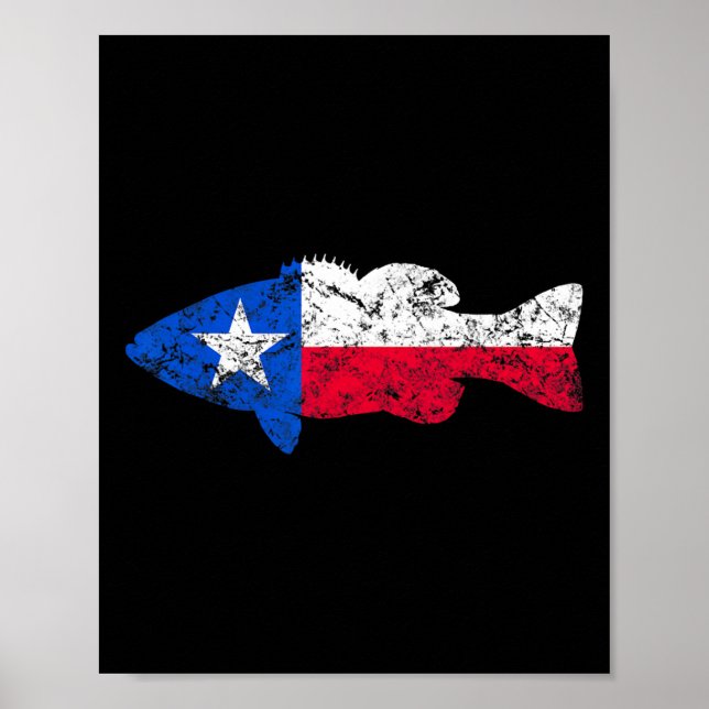 Poster Texas Flag Smallmouth Byb Fisheries (Frente)