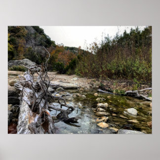 Poster Texas Hill country rochas e riachos