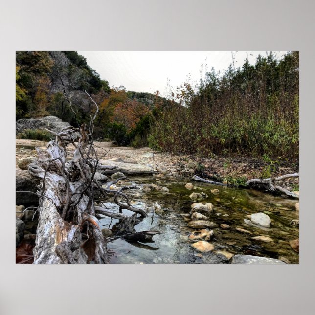 Poster Texas Hill country rochas e riachos (Frente)