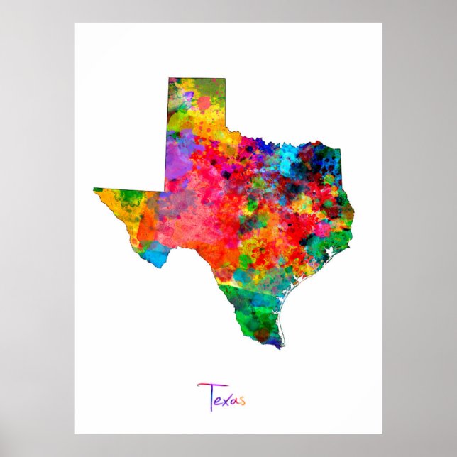 Poster Texas Map (Frente)