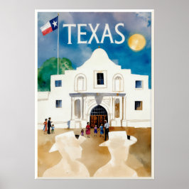 Poster Texas, o Alamo, cartaz de viagem
