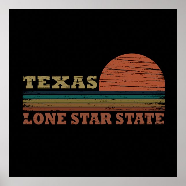 Poster texas o estilo solar clássico de estrela solitária (Frente)