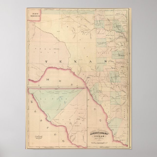 Poster Texas, Parte Ocidental (Frente)
