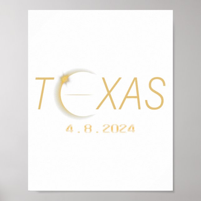 Poster Texas Solar Eclipse 2024 Shirt Total (Frente)