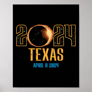Poster Texas Solar Eclipse 2024 Totality April 8 Men Wome