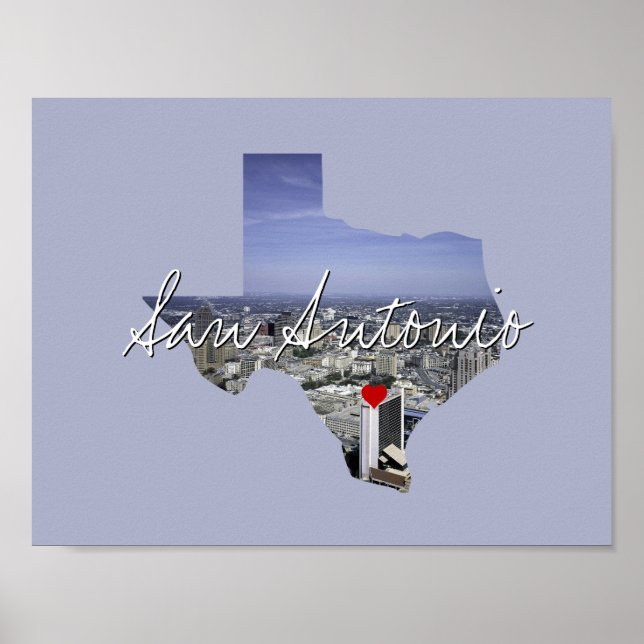 Poster Texas State Photo insert and town name (Frente)