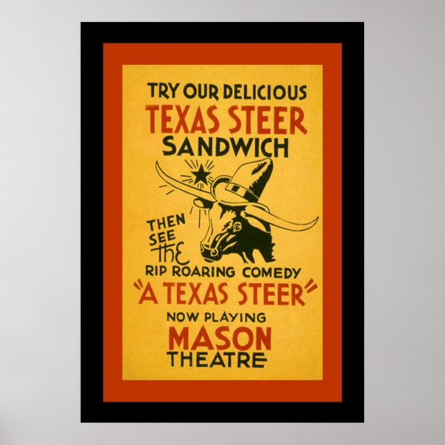 Pôster Texas Steer Sandwich (Frente)