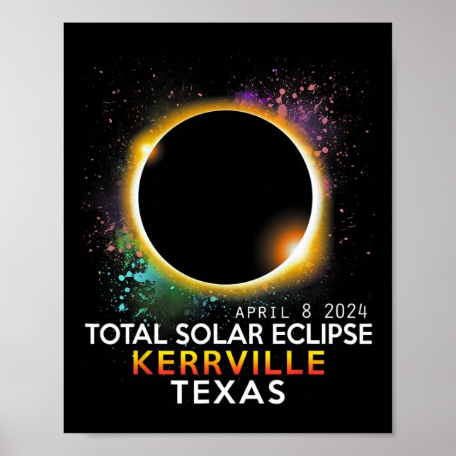 Poster Texas Totality Total Solar Eclipse 8 de abril de 2 (Frente)