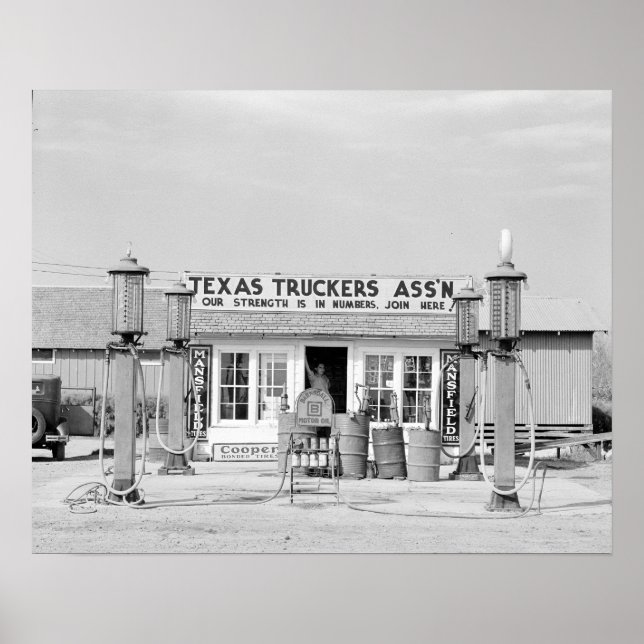 Pôster Texas Truck Stop, 1939. Vintage Photo (Frente)