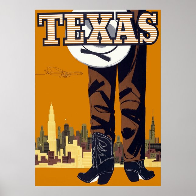 Pôster Texas ~ Viagens vintage (Frente)