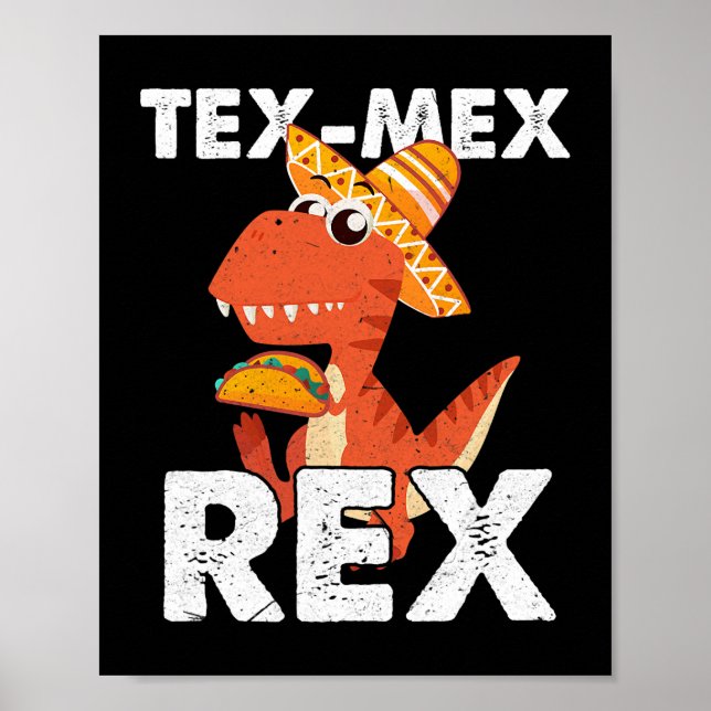 Poster TexMexRex TRex Taco Dinossaur Cinco de Mayo Mexica (Frente)