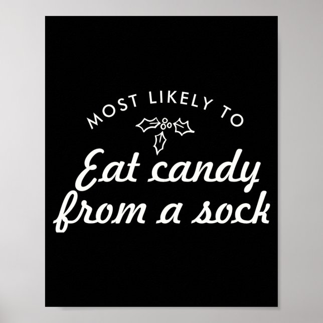 Poster Text Most Likely To Xmas Fun Mistletoe T S  (Frente)