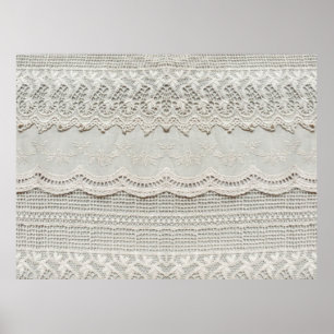 Poster Têxteis brancos lacados lindos, sutis se fecham. 