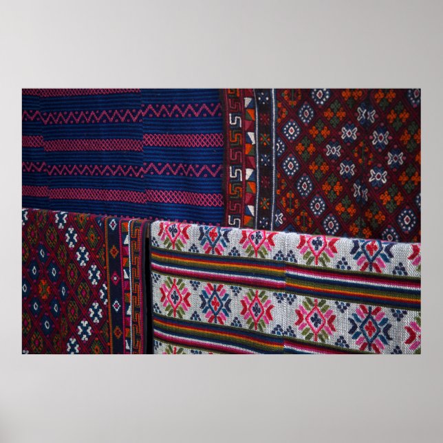 Poster Têxteis coloridos do Butão (Frente)