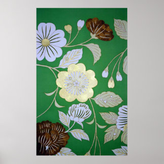 Pôster Têxtil KIMONO Japonês, Padrão Floral