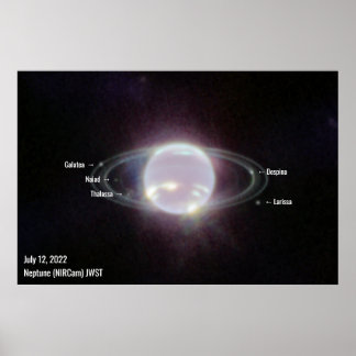 Poster Texto Branco da Imagem NIRCam do Neptune James Web