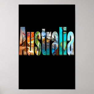 Poster Texto colorido da Austrália tradicional