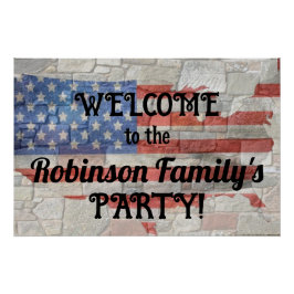 Pôster Texto da Caligrafia do Muro de Sinalizador Patriót