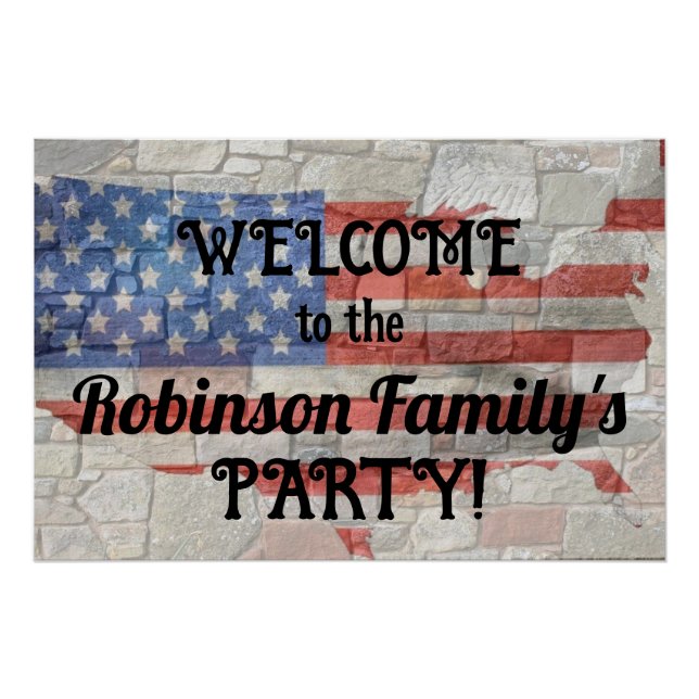 Pôster Texto da Caligrafia do Muro de Sinalizador Patriót (Frente)