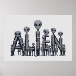 Poster Texto de alienígena