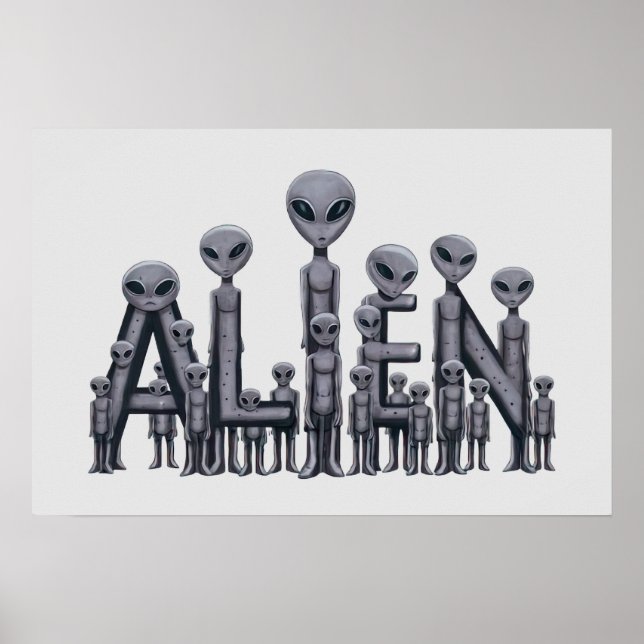 Poster Texto de alienígena (Frente)