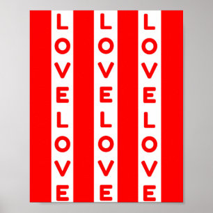 Poster Texto de amor vermelho e branco