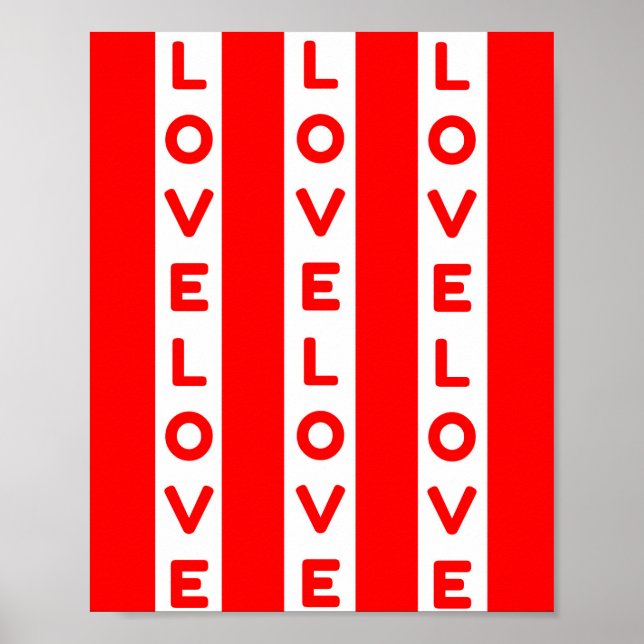 Poster Texto de amor vermelho e branco (Frente)