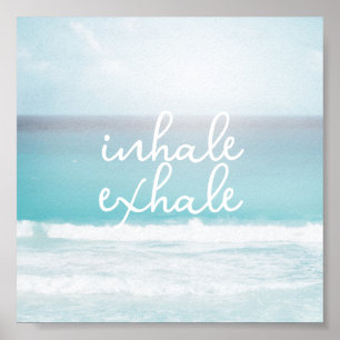 Poster texto de arte pastel ocean praia por inalação