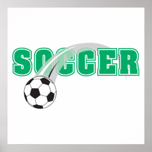 Pôster texto de futebol com design de bola