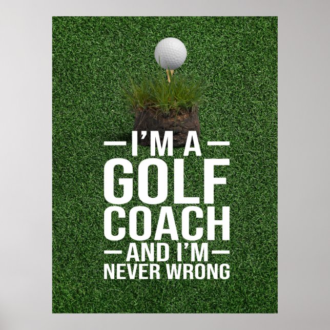 Poster Texto de golfe Eu sou treinador de golfe  (Frente)