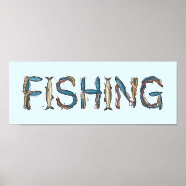 Poster Texto de pesca (Frente)