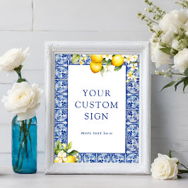 Poster Texto de Sinal Personalizado dos Limões de Aperfei