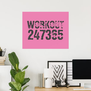 Poster Texto desgastado e riscado Treino 247365 rosa